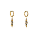 Go Dutch Label Oorhangers Heart Stone Hoop - Goudkleurig