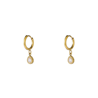 Go Dutch Label Oorhangers Small Sparkle Drop Hoop