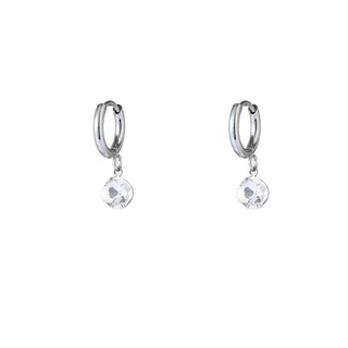Kopen zilver-crystal Go Dutch Label Oorhangers Small Sparkle Hoop