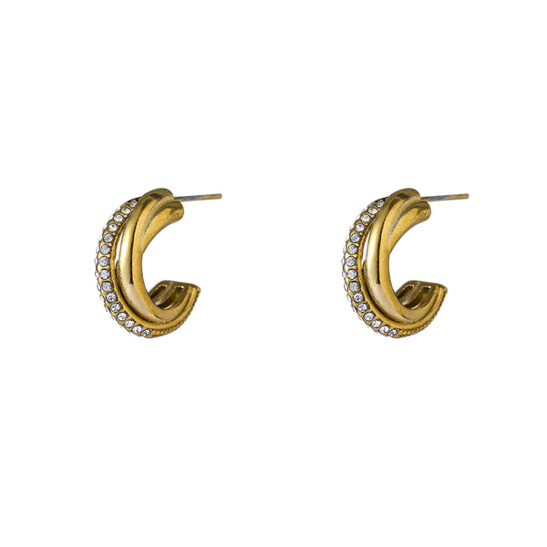 Go Dutch Label Oorknoppen Crossed Lines Hoop