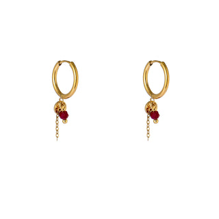 Go Dutch Label Oorhangers Small Petal Hoop - Goudkleurig