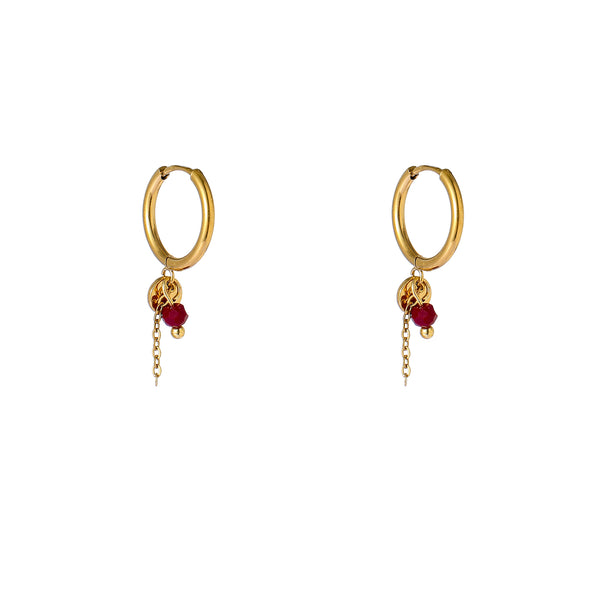 Go Dutch Label Oorhangers Small Petal Hoop - Goudkleurig