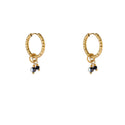 Go Dutch Label Oorhangers Double Stone Hoop - Goudkleurig