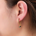 Go Dutch Label Oorhangers Double Stone Hoop - Goudkleurig