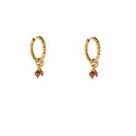 Go Dutch Label Oorhangers Double Stone Hoop - Goudkleurig