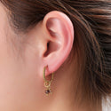 Go Dutch Label Oorhangers Double Stone Hoop - Goudkleurig