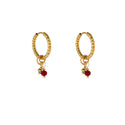 Go Dutch Label Oorhangers Double Stone Hoop - Goudkleurig