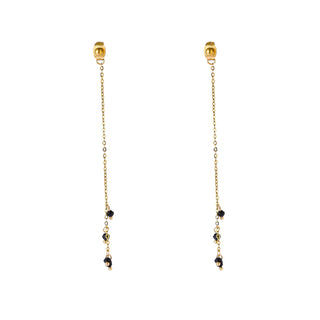 Kopen zwart Go Dutch Label Oorhangers Underear Stone Dangle - Goudkleurig