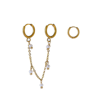 Go Dutch Label Oorhangers Double Hoop - Goudkleurig