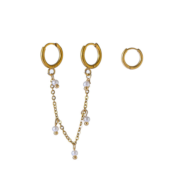 Go Dutch Label Oorhangers Double Hoop - Goudkleurig