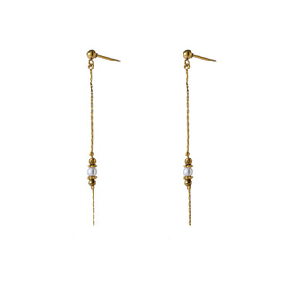 Go Dutch Label Oorhangers Classic Stone Dangle - Goudkleurig