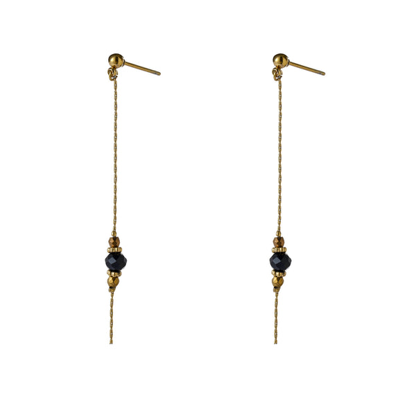 Go Dutch Label Oorhangers Classic Stone Dangle - Goudkleurig