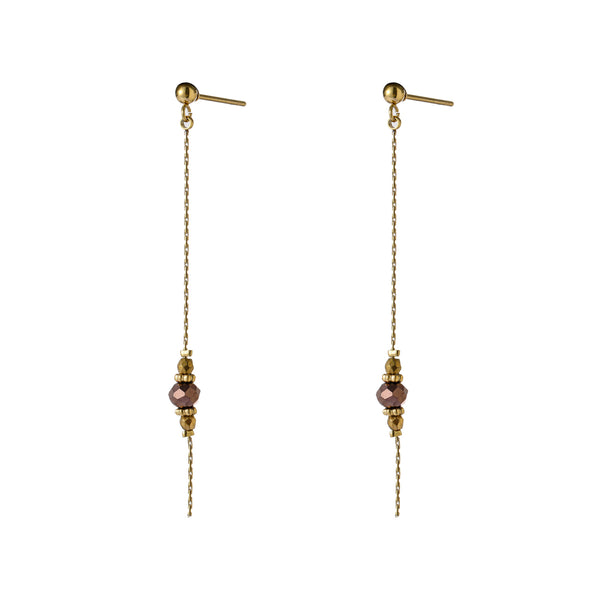 Go Dutch Label Oorhangers Classic Stone Dangle - Goudkleurig