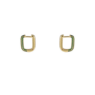 Go Dutch Label Earrings Oval Hoop stones