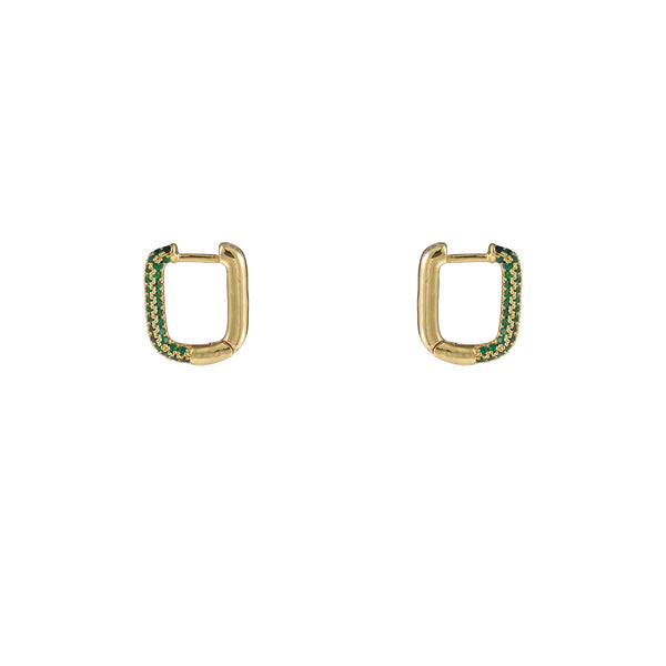 Go Dutch Label Earrings Oval Hoop stones