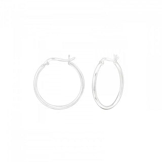 Koop silver Bijoutheek Plain Hoop Earrings (8-10mm)