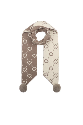 Kopen taupe-beige Bijoutheek Sjaal (Fashion) Hartjes