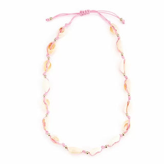 Koop pink Bijoutheek Necklace Shells Gold Balls