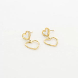 Michelle Bijoux Ear studs heart enamel and decorated