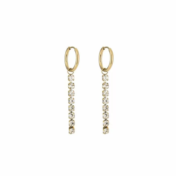 Michelle Bijoux Earrings with string of stones