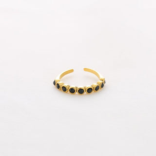 Kopen zwart Bijoutheek Ring (Sieraad) Steentjes Rond