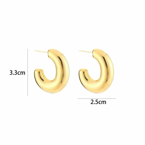 Michelle Bijoux Ear Studs Oval Hoop