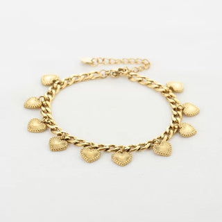 Bijoutheek Bracelet (Jewelry) links charms radiate hearts