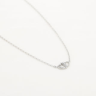 Kaufen silber Bijoutheek Halskette 2 Herzen weiße Steine