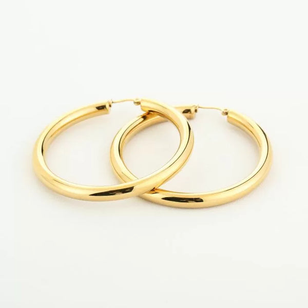 Bijoutheek Oorringen Hoop Glad 5mm Dik