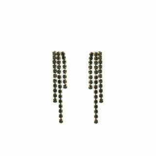 Bijoutheek Stud Earrings Double chain with stones