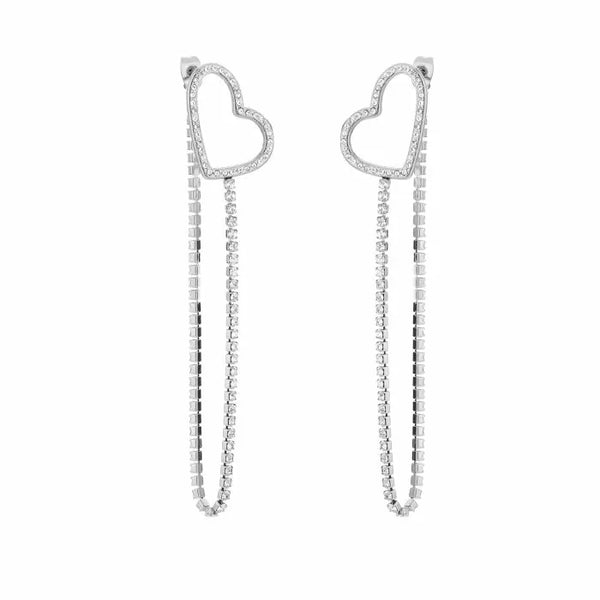 Bijoutheek Stud Earrings Rhinestone heart necklace stones