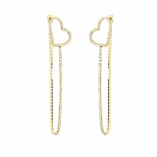 Koop gold Bijoutheek Stud Earrings Rhinestone heart necklace stones