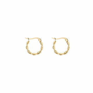 Koop gold Bijoutheek Earrings Hoop twisted thin
