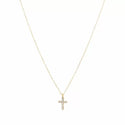 Bijoutheque Halskette Kreuz mit weißen Steinen