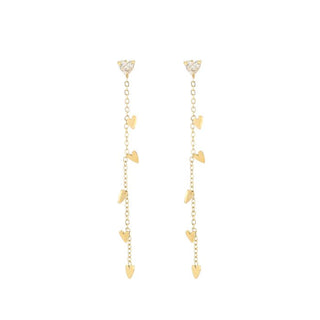Bijoutheek Oorknoppen Hart Chain Steentje