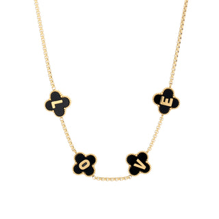 Kaufen schwarz Bijoutheek Halskette Clovers Love Gold