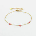 Bijoutheek Armband (Sieraad) 3 Rode Hartjes