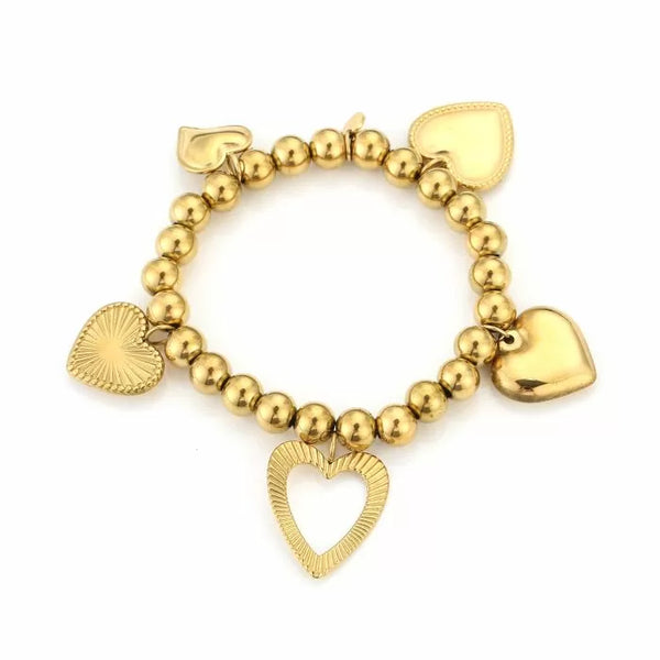 Bijoutheek Armband (Sieraad) Ballen Hart Bedels