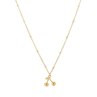 Kopen goudkleurig Bijoutheek Collier Kersen Cherry