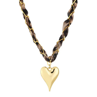 Kopen leopard Bijoutheek Collier Stof Hart