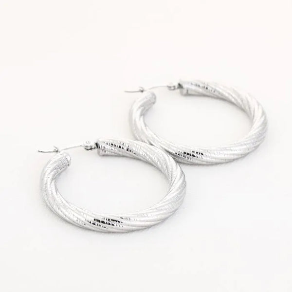 Bijoutheek Oorringen Twisted Hoop 4cm