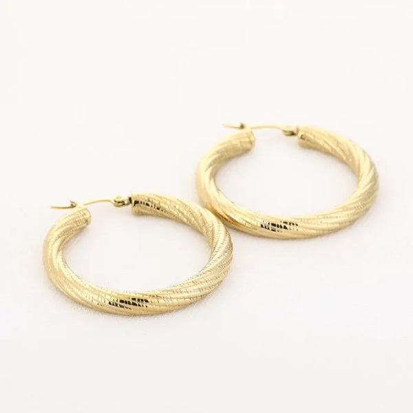 Bijoutheek Oorringen Twisted Hoop 4cm