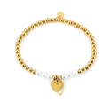 Bijoutheek Armband (Sieraad) Elastisch Balletjes Parel Kralen Hart Bedel