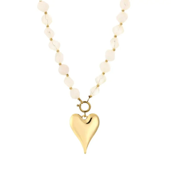 Bijoutheek Collier Grote Kralen Hart