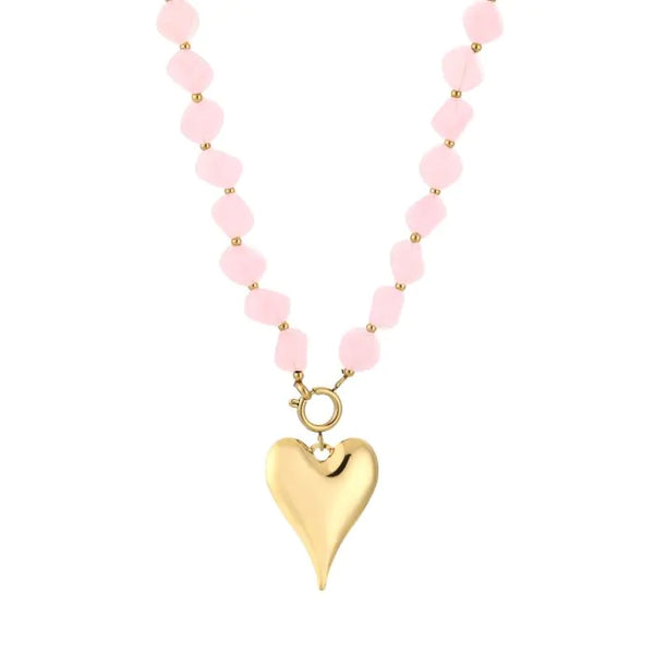 Bijoutheek Collier Grote Kralen Hart