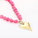 Bijoutheek Collier Grote Kralen Hart