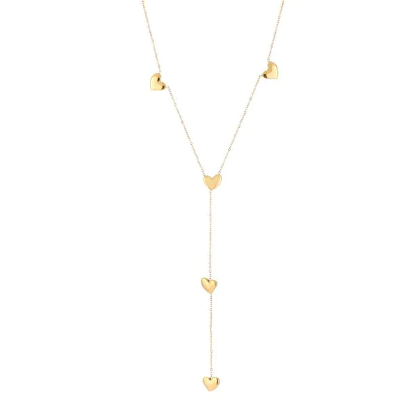 Bijoutheek Collier Y-vorm Hartjes