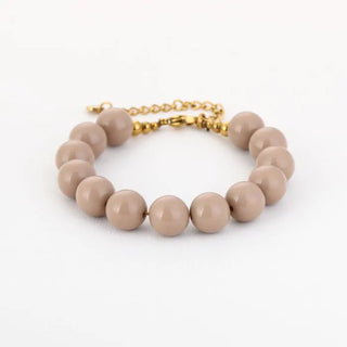 Kopen beige Bijoutheek Armband (Sieraad) Statement Grote Kralen