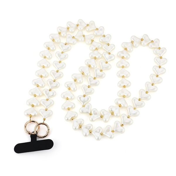 Bijoutheek Telefoonkoord Lang Parel Hartjes