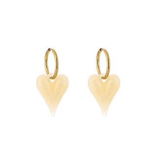 Bijoutheek Oorhangers Resin Hart